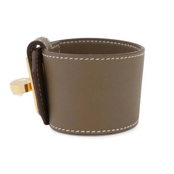 HERMES Kelly Twist Bracelet Size T3 Swift Leather Etoupe - Picture 5 of 15